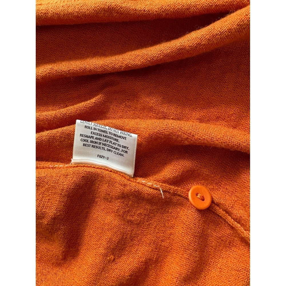Eileen Fisher XS/S‎ Silk Cashmere Knit Cardigan Tank Top Set Orange Sweater Cozy - Picture 6 of 11